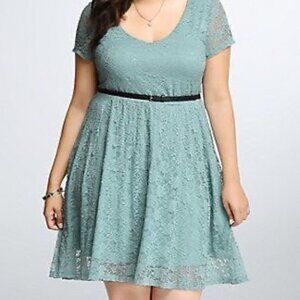 Torrid Teal lace skater dress